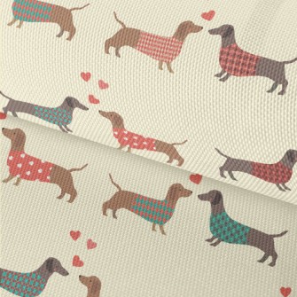 Dachshund Wearing Plaid Coat Waterproof Oxford