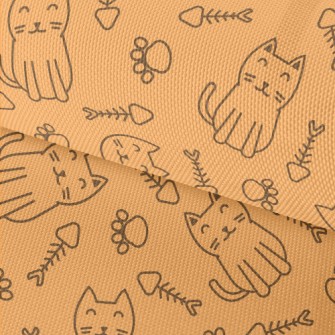 Simple Lines Cute Cat Waterproof Oxford
