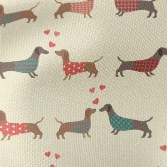 Dachshund Wearing Plaid Coat Waterproof Canvas