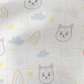 Big-eyed Cat And Rainbow Waterproof Canvas