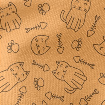 Simple Lines Cute Cat Waterproof Canvas