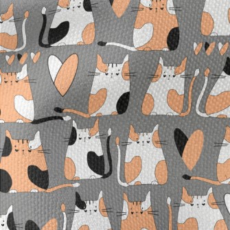 Colored Cat And Love Waterproof Canvas