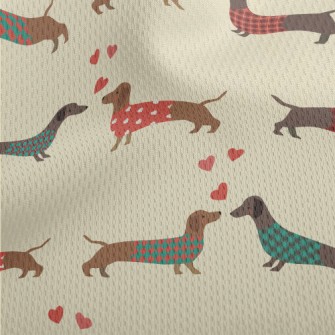Dachshund Wearing Plaid Coat Athletic Mesh Flat Back