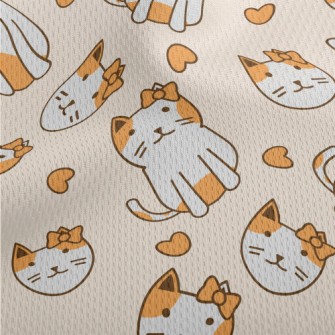 Cat With A Bow Athletic Mesh Flat Back