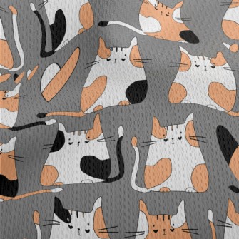Colored Cat And Love Athletic Mesh Flat Back