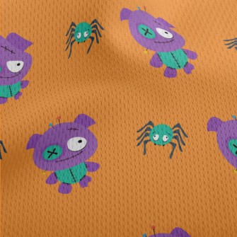 Voodoo Doll And Spider Athletic Mesh Flat Back