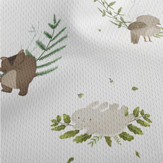 Picture Book Style Cute Animal Athletic Mesh Flat Back