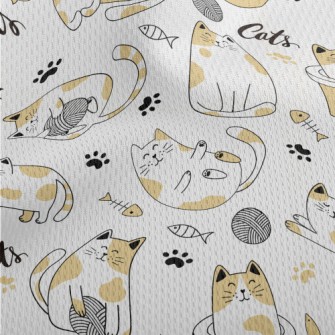 Cute Entertainment Home Cat Athletic Mesh Flat Back
