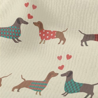 Dachshund Wearing Plaid Coat Terry