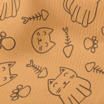 Simple Lines Cute Cat Terry