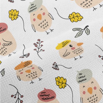 Bird Wearing A Beret Performance Linen