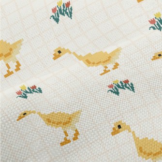 Pixel Cute Duck And Flowers Performance Linen
