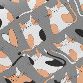 Colored Cat And Love Twill