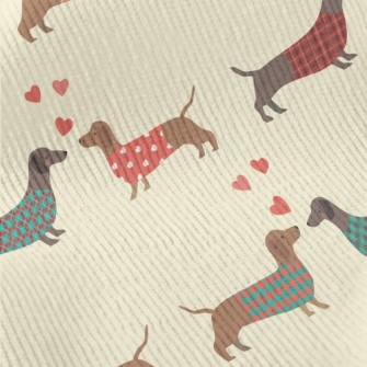Dachshund Wearing Plaid Coat Standard Corduroy