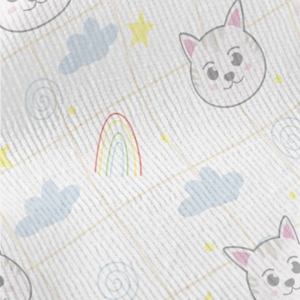 Big-eyed Cat And Rainbow Standard Corduroy