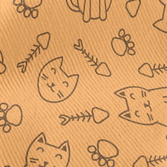 Simple Lines Cute Cat Standard Corduroy