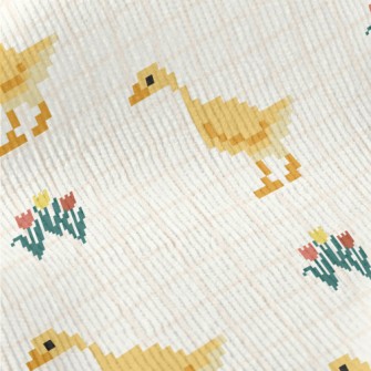 Pixel Cute Duck And Flowers Standard Corduroy