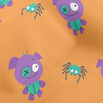 Voodoo Doll And Spider Micro Fleece