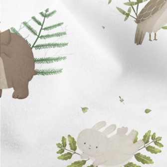 Picture Book Style Cute Animal Micro Fleece