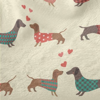 Dachshund Wearing Plaid Coat Minky