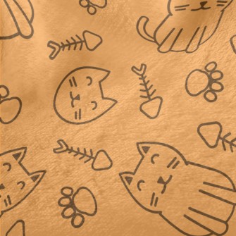 Simple Lines Cute Cat Minky