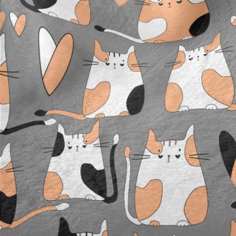 Colored Cat And Love Minky