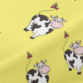 American Cartoon Cow Piqué