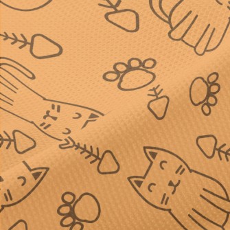 Simple Lines Cute Cat Piqué