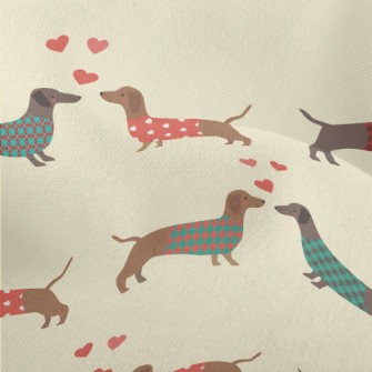 Dachshund Wearing Plaid Coat Lightweight Performance Linen