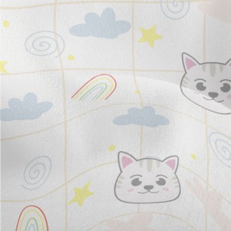 Big-eyed Cat And Rainbow Lightweight Performance Linen