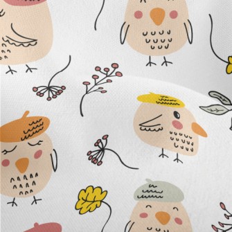 Bird Wearing A Beret Lightweight Performance Linen