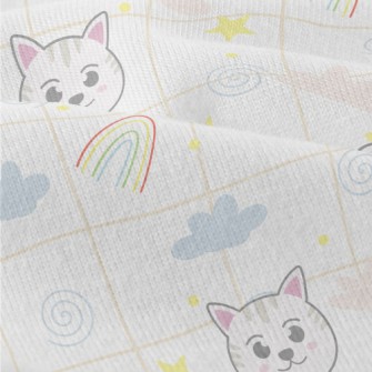 Big-eyed Cat And Rainbow Modern Jersey