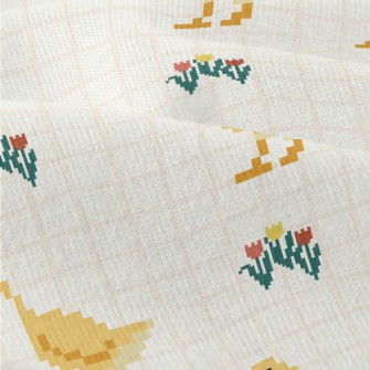 Pixel Cute Duck And Flowers Modern Jersey