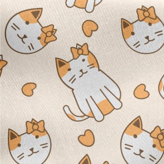 Cat With A Bow Jersey Backed Fleece