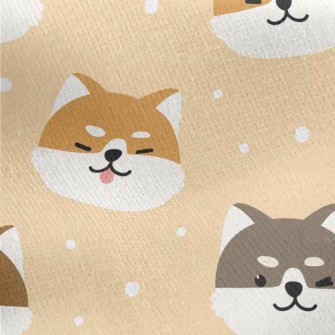 Naughty Thick Eyebrow Shiba In Jersey Backed Fleece