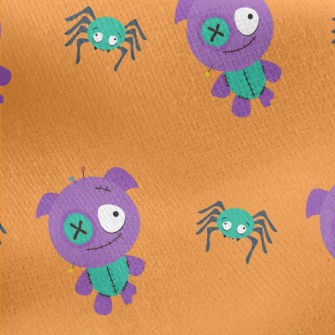 Voodoo Doll And Spider Jersey Backed Fleece
