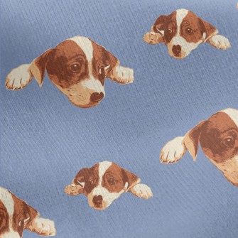 Realistic Hand Drawn Dog Jersey Backed Fleece