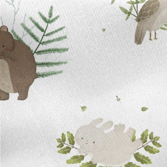 Picture Book Style Cute Animal Jersey Backed Fleece