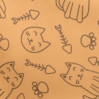 Simple Lines Cute Cat Pongee