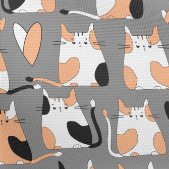 Colored Cat And Love Pongee