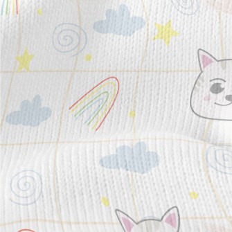 Big-eyed Cat And Rainbow Stretch Jersey