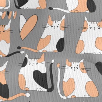 Colored Cat And Love Stretch Jersey