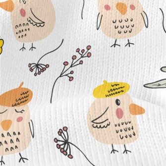 Bird Wearing A Beret Stretch Jersey