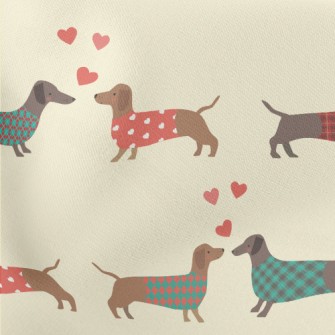 Dachshund Wearing Plaid Coat Lightweight Cotton Poplin
