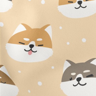 Naughty Thick Eyebrow Shiba In Lightweight Cotton Poplin