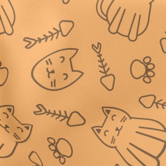 Simple Lines Cute Cat Lightweight Cotton Poplin