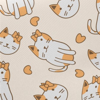 Cat With A Bow Midweight Cotton Poplin