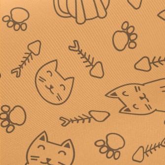 Simple Lines Cute Cat Midweight Cotton Poplin