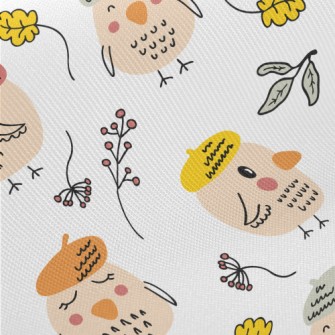 Bird Wearing A Beret Midweight Cotton Poplin