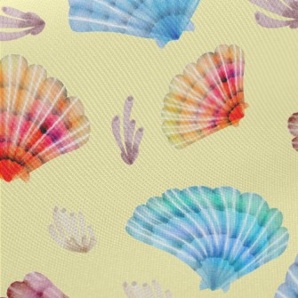 Brightly Colored Shells Midweight Cotton Poplin